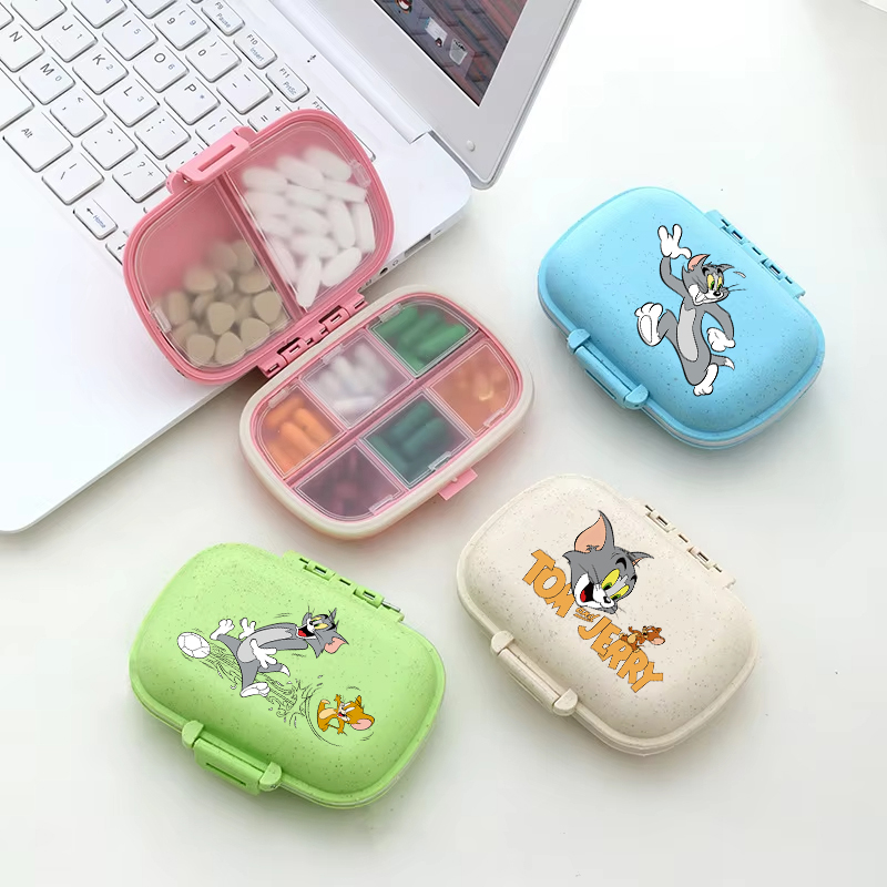 Tablet And Accessories Bag - Tom and Jerry Portable Pills Organizer